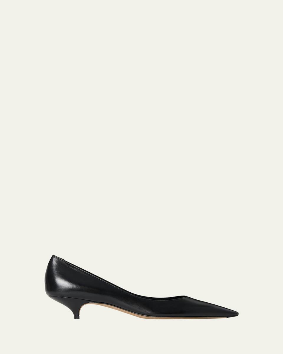 Liisa Leather Kitten-Heel Pumps